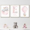 Elephant Nursery Wall Art for Baby Girl