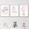 Elephant Nursery Wall Art for Baby Girl