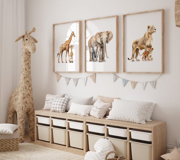 Safari Animal Nursery Prints Set Of 3