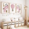 Pink Rainbow Safari Nursery Prints