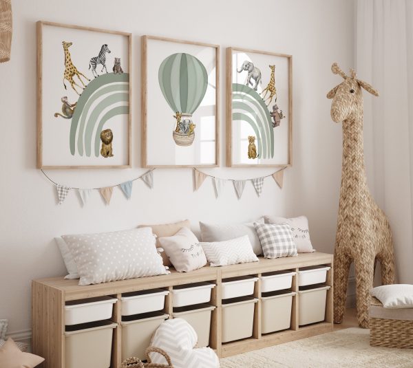 Safari Rainbow Nursery Print