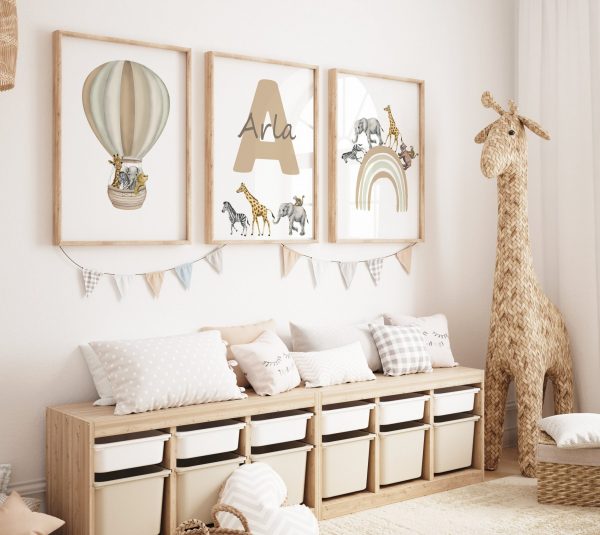 Personalised Safari Bedroom Art