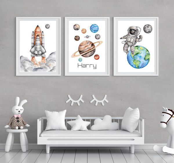 Outer Space Wall Art Prints Set Of 3