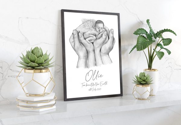 Personalised Angel Baby Print