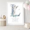 Boys Christening Print