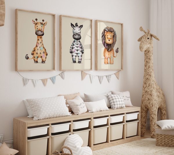 Wall Art Giraffe Lion Zebra
