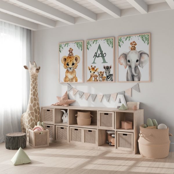 Safari Animal Nursery Wall Print